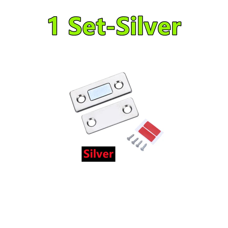 4/2/1Set Strong Magnetic Cabinet Catches Ultra-Thin Door Magnets Stops Invisible Adhesive Drawer Magnet Catch for Kitchen Closer
