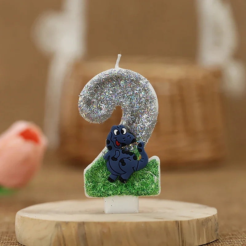 Dinosaur Birthday Candles for Cake Soywax Candle Bithday Number Candle for Boy Party Cake Topper Decorative
