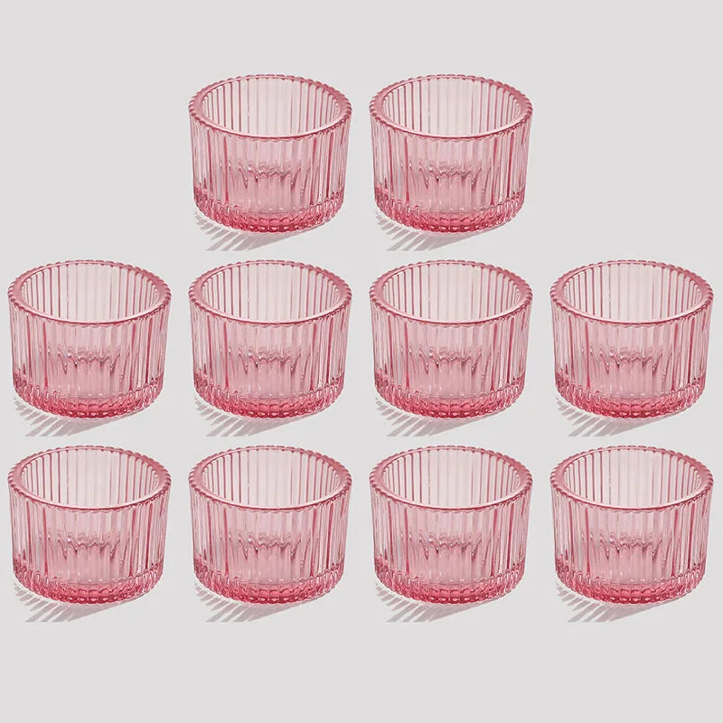 Pack of 10 Glass Small Tea Light Candle Holder for Table Decor,Home Decor,Church Housewarming Gifts Candle Holder Purple