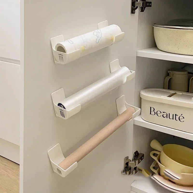 4/2pcs Kitchen Bath Wall Mount Plastic Poly Trash Waste Bag Roll Holder Dispenser Freshness Film Roll Storage Rack for Closet