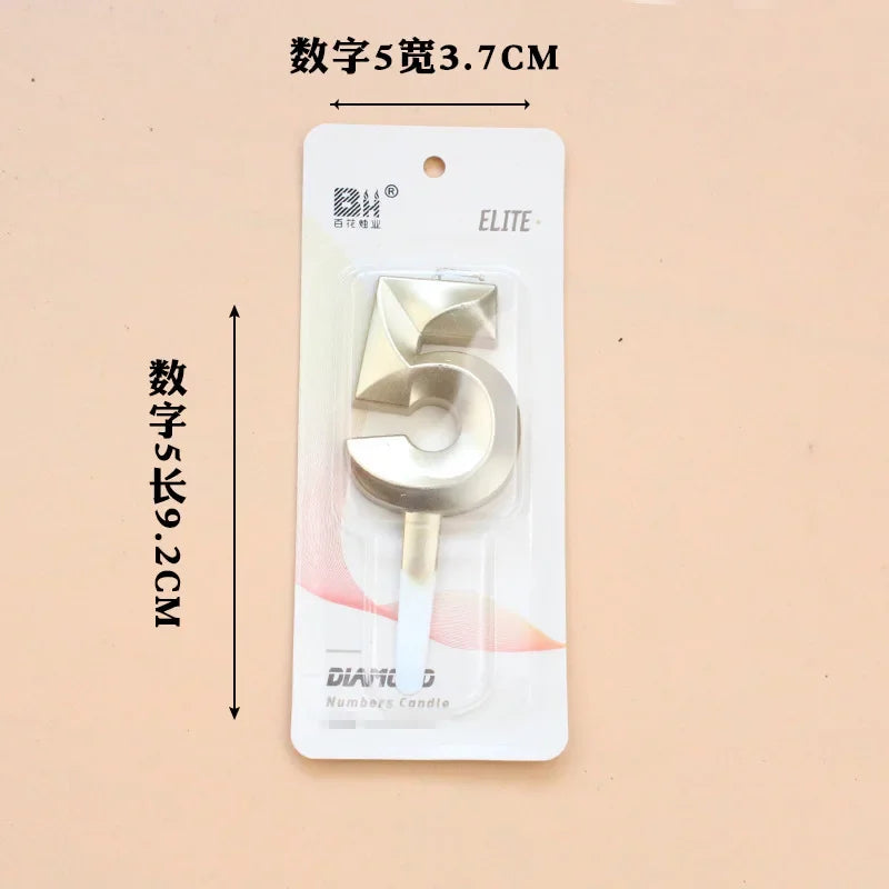 1Pc New 0-9 Number Birthday Candles Extended Big 3D Design Cake Candle Topper Decoration For Birthday Anniversary Celebration