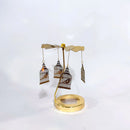 Romantic Aromatherapy Glass Candle Cup Lid, Stainless Steel Rotating Carousel Candle Holder, Walking Light Candlestick Decoratio