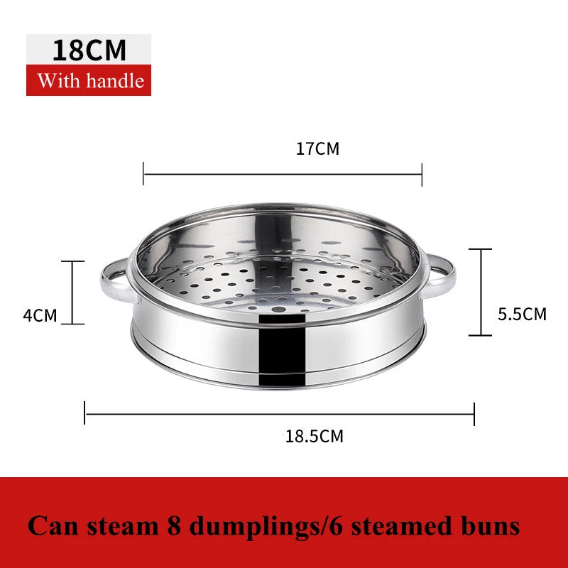 16-22cm Stainless Steel Steamer for Dumplings with Handle Rice Pressure Cooker Pot Steaming Grid Tray Kitchen Cooking Accessorie
