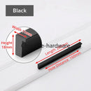 Fashion Black Hidden Cabinet Handles Aluminum Alloy Kitchen Handles Cupboard Pulls Drawer Knobs Furniture Room Door Hardware