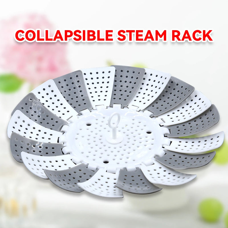 Plastic Cookware Steaming Food Basket Mesh Silicone Faucet Steamer Folding Food Vegetable Vapor Cooker Dish Foldable Steamer