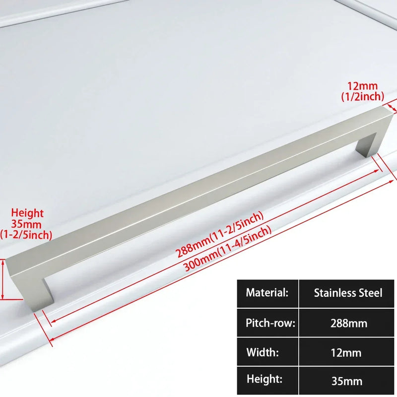 Square Furniture Hardware Black Cabinet Handle Stainless Steel Kitchen Door Knobs Cupboard Wardrobe Drawer Pulls