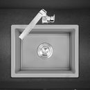 Small Gray Kitchen Sink Above Counter or Undermount 304 Stainless Steel Single Bowl Washing Basin Drain Accessories for Kitchen