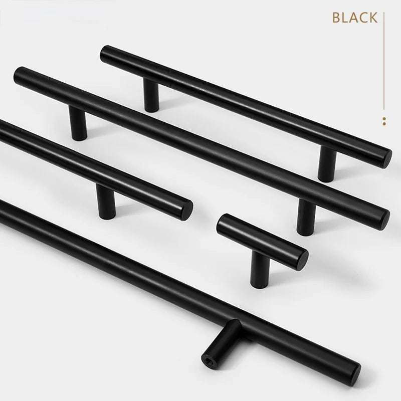 Stainless Steel Straight Cupboard Handles Knobs Brushed Black Gold Kitchen Door Handles Cabinet Pull Furniture Handle