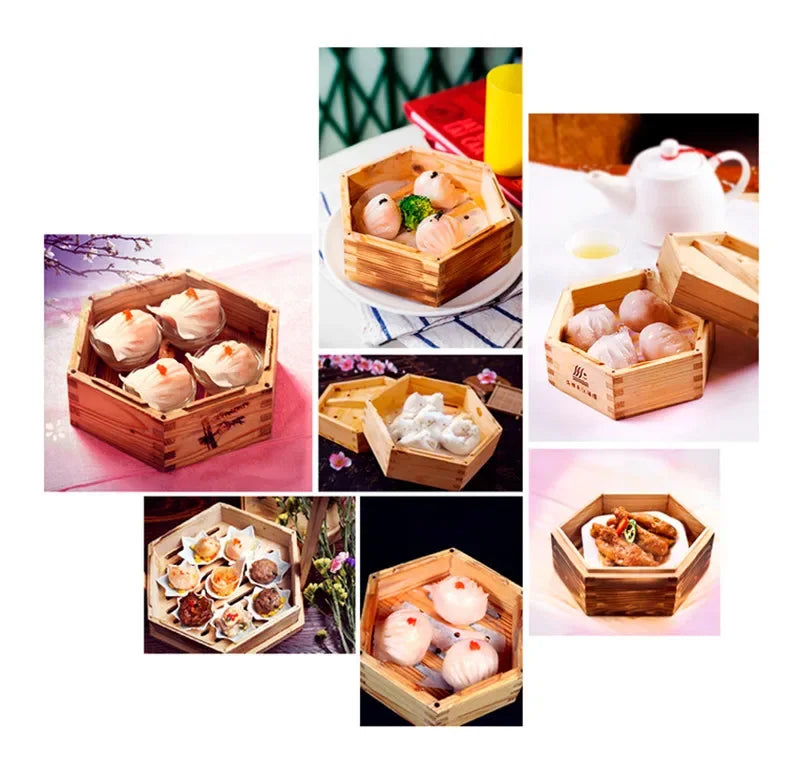 Chinese Dumplings Bamboo Steamer Cooker with Lid Dimsum Steamer Fish Rice food Vegetable Basket Kitchen Cooking Tools basket pot