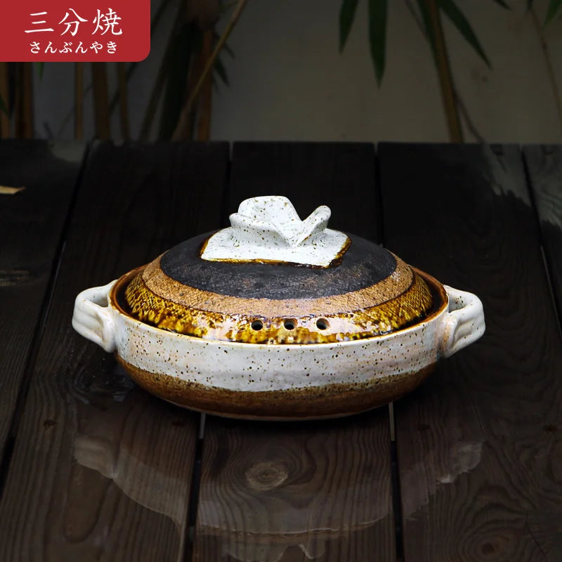 Japanese casserole soup stew pot ceramic high temperature resistant rice noodle stewpan gas cooker household saucepan 0.6-2.5L