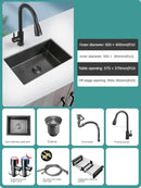 Household Black Sink for Kitchen Italian Metal Dry Handmade Kitchen Sinks Simple Small Light Luxury Kitchen Sinks for Bar