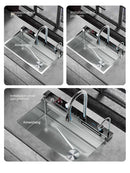 Silver Nano 304 Stainless Steel Digital Display Waterfall Sink Multifunctional Vegetable Washing Pool Integrated faucet