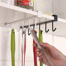 6 Hooks Storage Shelf Plastic Under Shelves Hanging Rack Utensils Holder Wardrobe Kitchen Bathroom Organizer Home Accessories