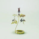 Romantic Aromatherapy Glass Candle Cup Lid, Stainless Steel Rotating Carousel Candle Holder, Walking Light Candlestick Decoratio