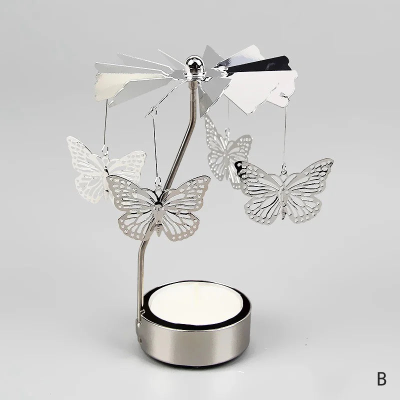 Metal Candlesticks For Candles Modern Room Decor Silver Carousel Candle Tea Light Holder Damper Home Decoration Valentine's Gift