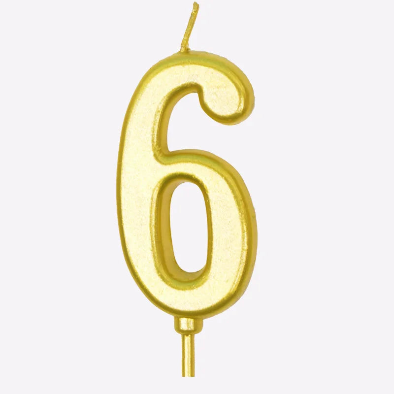 New Gold Digital Candle Birthday Number Cake Candle Drop Ship 0 1 2 3 4 5 6 7 8 9 Cake Girls Boys Baby Party Supplies Decoration