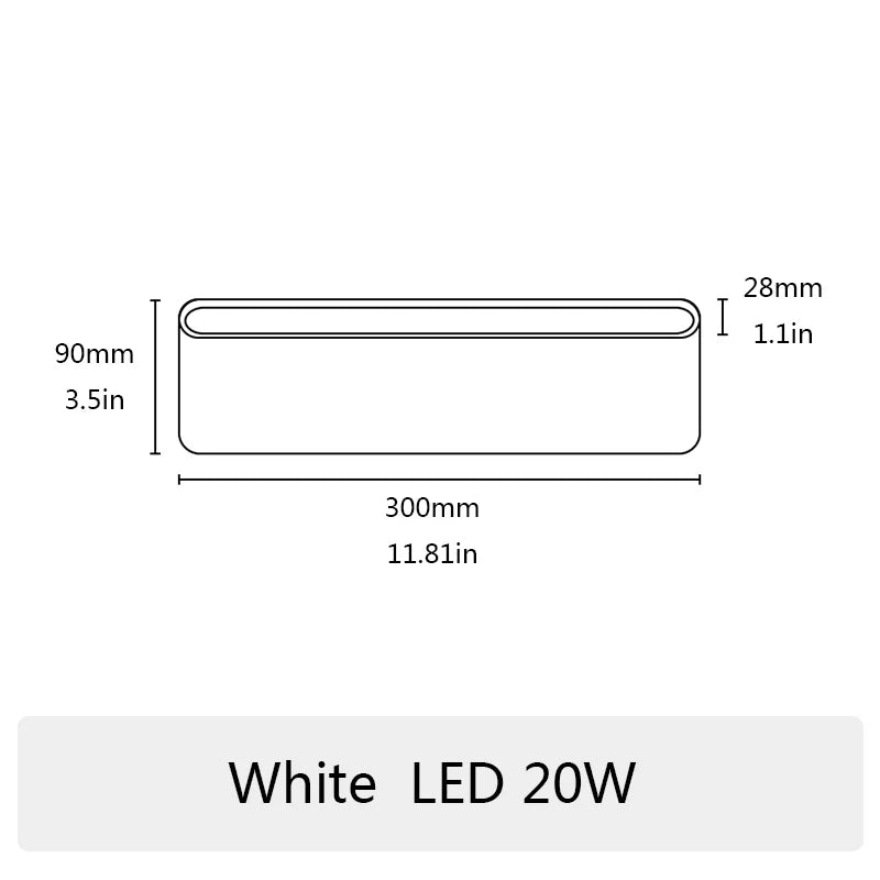 6W 12W 20W LED Outdoor Waterproof Wall Lamp Indoor Bedroom Living Room Balcony Wall Light Home Lighting Aluminum Wall Sconce