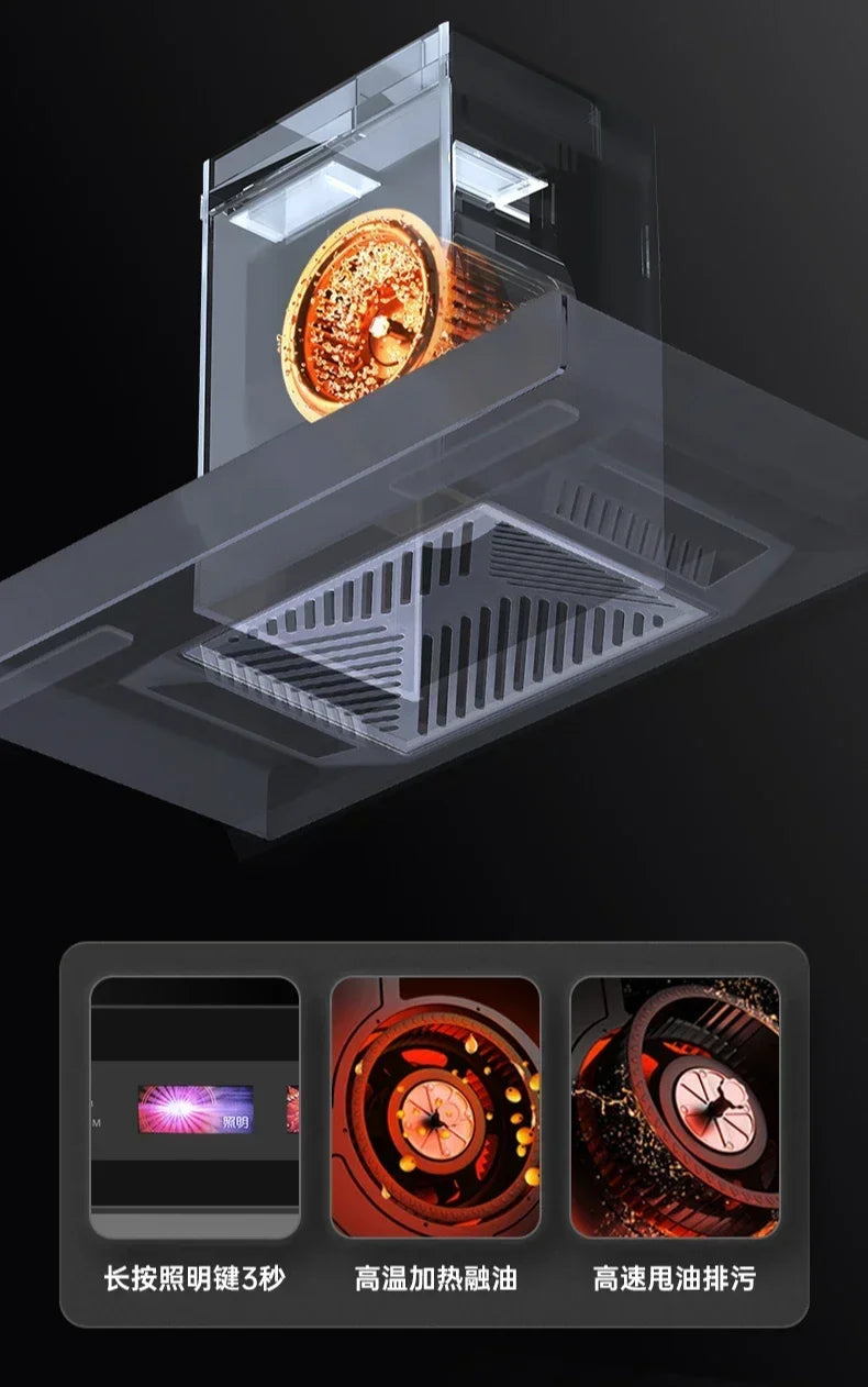 Top Suction Range Hood: Household. Kitchen. Large Suction. T-Type. Automatic Cleaning. European Style.