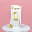 1Pc Festive Party Supplies Birthday Candles Digital Candle Cake Topper Gold Balloon Design Number 0-9 for Baking Dessert