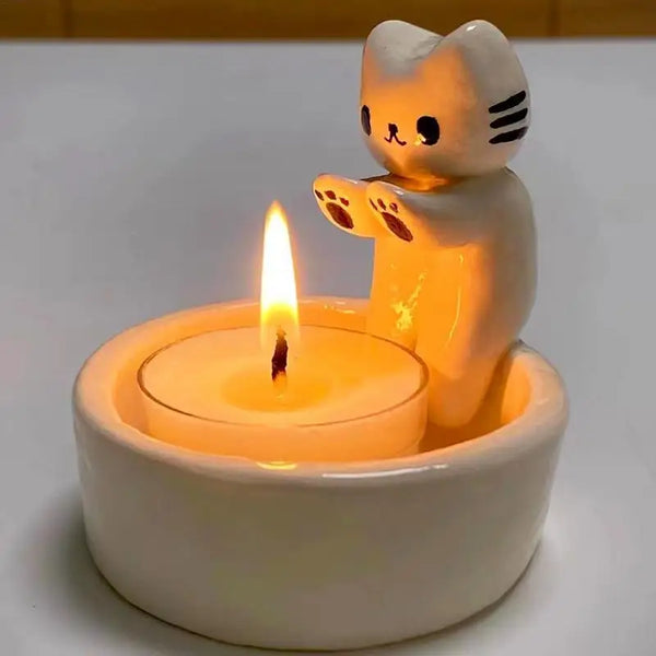 Cat Warming Paws Candle Holder Creative Cute Scented Light Holder Durable High Tempe Resistant Cat Warming Paws Candle