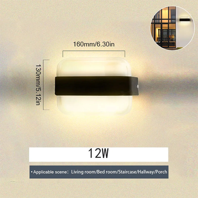 Outdoor Wall Light Courtyard Home Decoration Garden Exterior Motion Sensor LED Lighting Wall =Interior Facade Lamps Wall