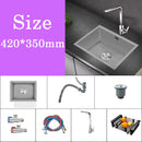 Small Gray Kitchen Sink Above Counter or Undermount 304 Stainless Steel Single Bowl Washing Basin Drain Accessories for Kitchen