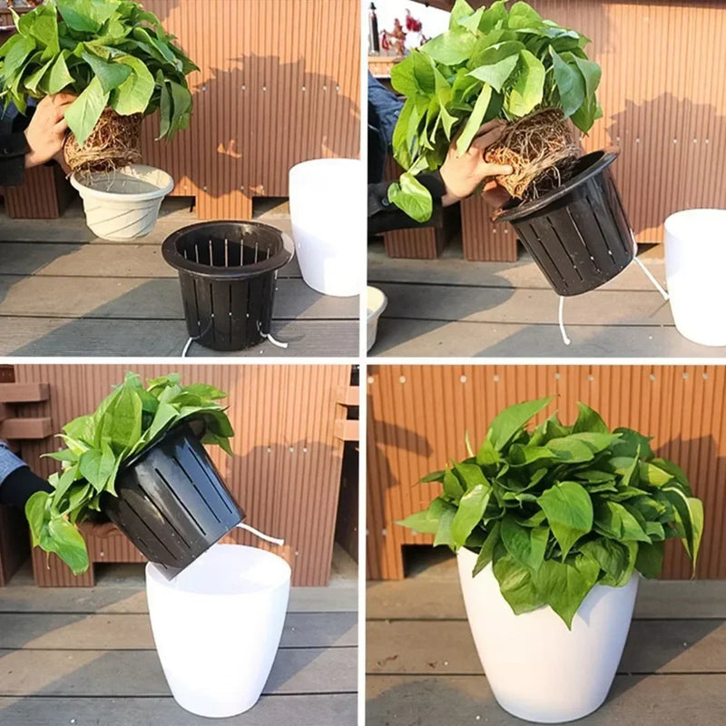 Hydroponic Flower Pot Plastic Self Watering Planter Flowerpot Office Garden Plants Basket Nursery Pots Home Decoration