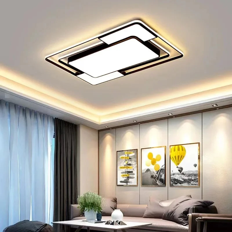 Modern LED Ceiling Lamp for Living Room Lustre Dining Bedroom Study Ceiling Light Nordic Square Ceiling Chandelier Light Fixture