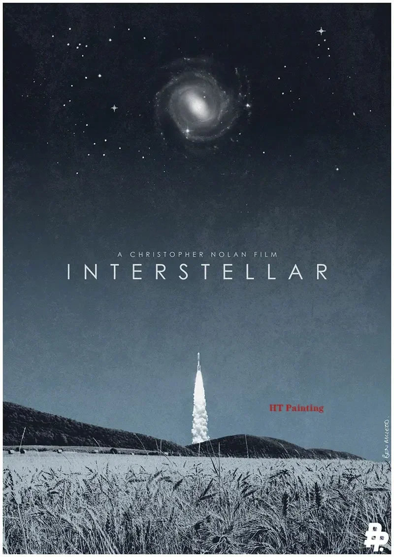 Sci-fi movie interstellar movie poster canvas painting universe planet wall art picture modern room home decoration