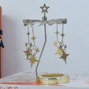 Romantic Aromatherapy Glass Candle Cup Lid, Stainless Steel Rotating Carousel Candle Holder, Walking Light Candlestick Decoratio