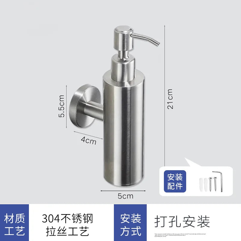 304 Brushed Stainless Steel Manual Soap Dispenser Wall Mounted Golden Black Square Round Soap Dispenser for Hotel Bathrooms