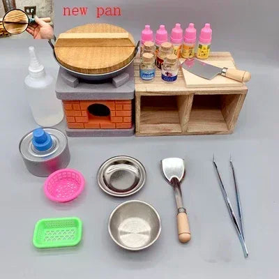 Dollhouse Mini Kitchen Furniture Toys Full Set Models for Doll House Kitchen Furniture Decorative Accessories
