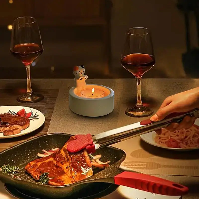 Cute Kitten Candle Holder Cartoon Kitten Candle Holder Cute Scented Light Holder Funny Creative Desktop Ornaments Home Decor