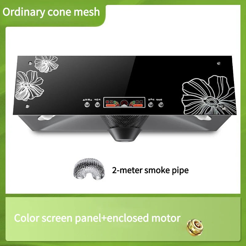 Strong Suction Force Kitchen Suction Hoods Home Kitchen 150-200W Top Suction Exhaust Cooker Major Appliance Home Tempered Glass