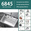 304 Stainless Steel Multifunctional Kitchen Sink Large Capacity Single Bowl Vegetable Workstation Wash/Cut/Drain in One Full Set