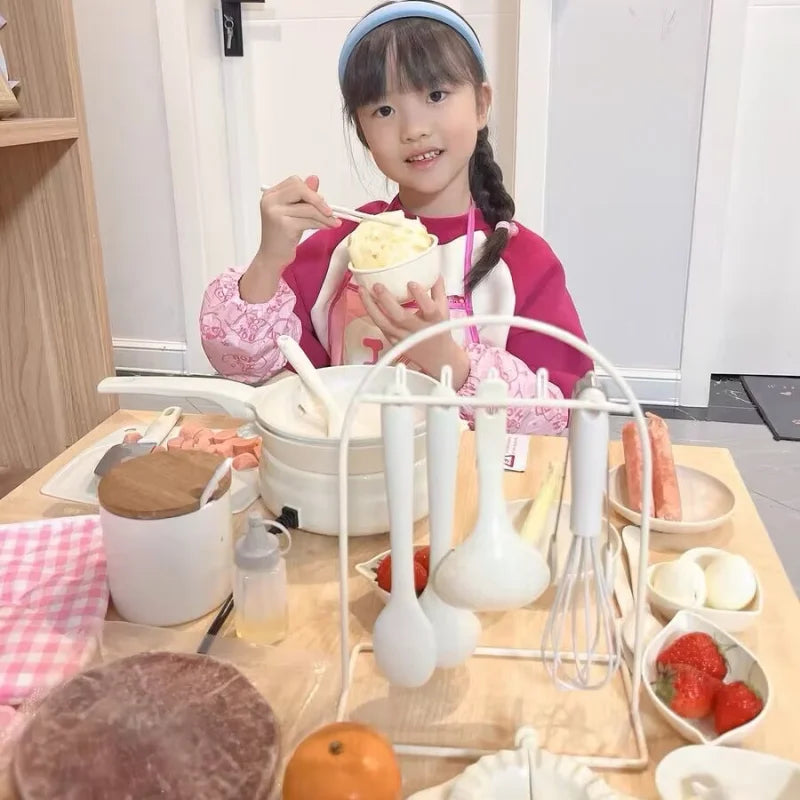 New 1pcs Mini Kitchenette Children'S Educational Toys Boy And Girl Pretend Play Kitchenette Real Cooking Full Set Chidren