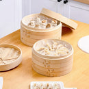 20cm Chinese Dumplings Bamboo Steamer Cooker With Lid Dimsum Steamer Fish Rice Vegetable Basket Kitchen Cooking Tools