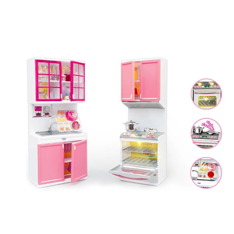 Children's Kitchen Toy Set Simulation Mini Kitchenware Refrigerator Model Girls Play House Toy Gift Box