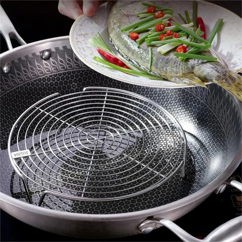 1PC 304 Stainless Steel Steam Rack Inside Rice Cooker Steam Rack Steamed Steamed Bread Rack Household Tall Steaming Tray