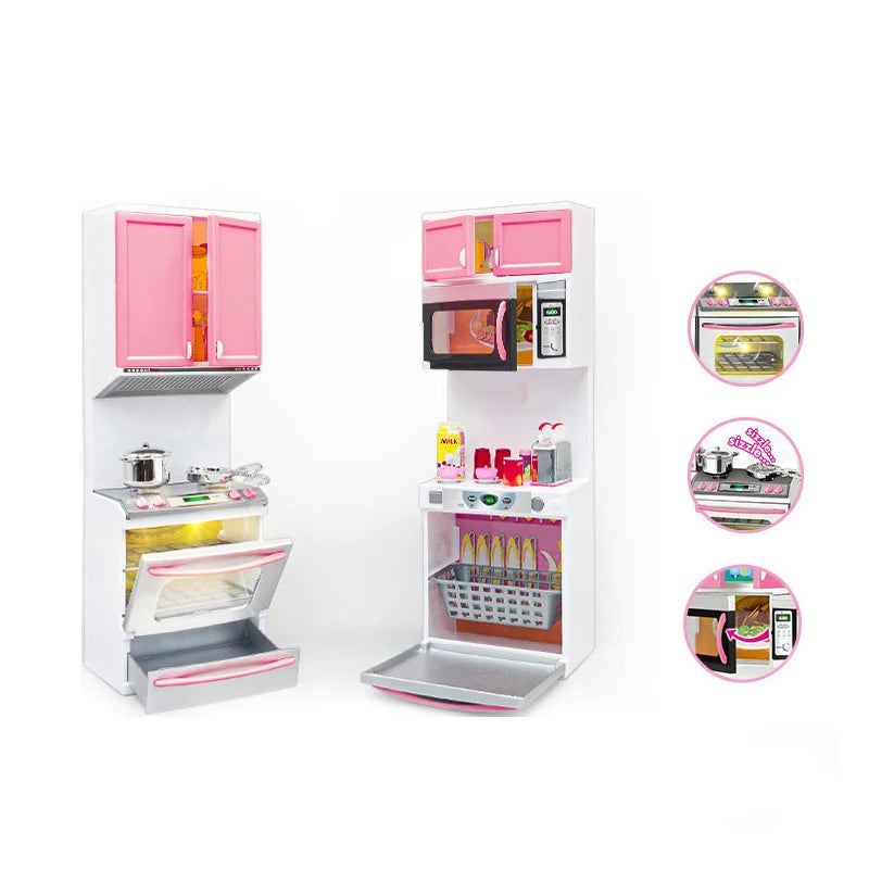 Children's Kitchen Toy Set Simulation Mini Kitchenware Refrigerator Model Girls Play House Toy Gift Box