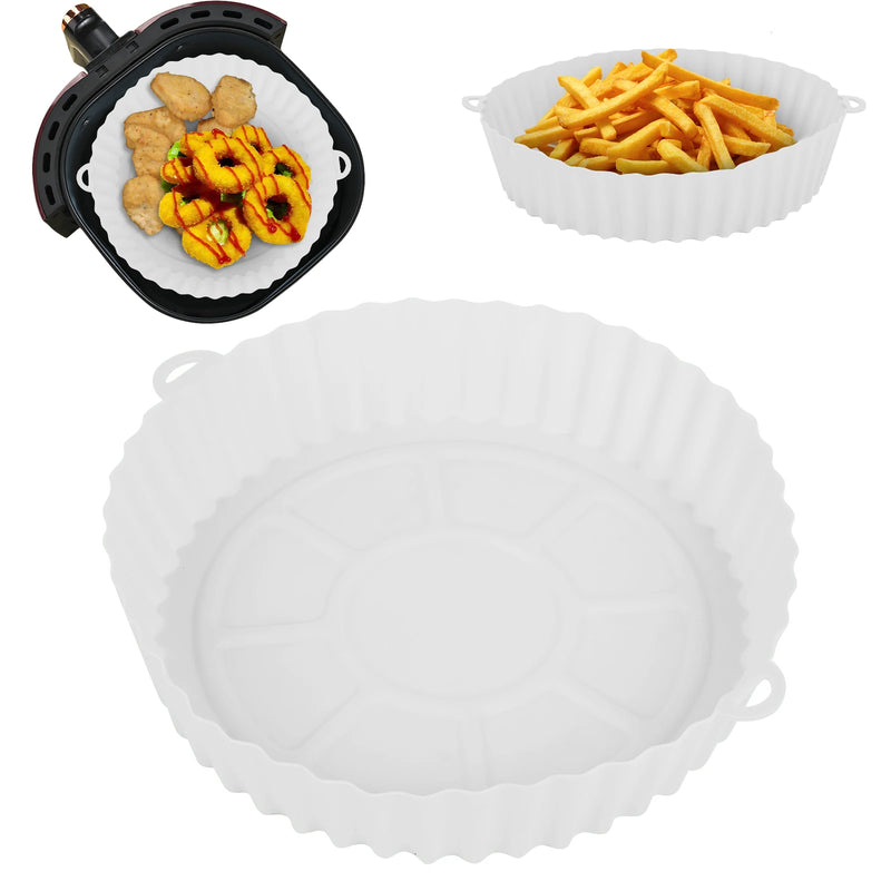 Silicone Air Fryer Pot Baking Tray Pans Fried Chicken Silicone Mold Basket Mat Airfryer Replacement Kitchen Accessories 20cm