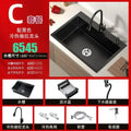 Stainless Steel Kitchen Sinks Black Nano Large Single Tank Countertop Basin Home Kitchen Vegetable Sink 304 Thickened Wash Basin