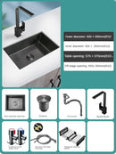 Household Black Sink for Kitchen Italian Metal Dry Handmade Kitchen Sinks Simple Small Light Luxury Kitchen Sinks for Bar