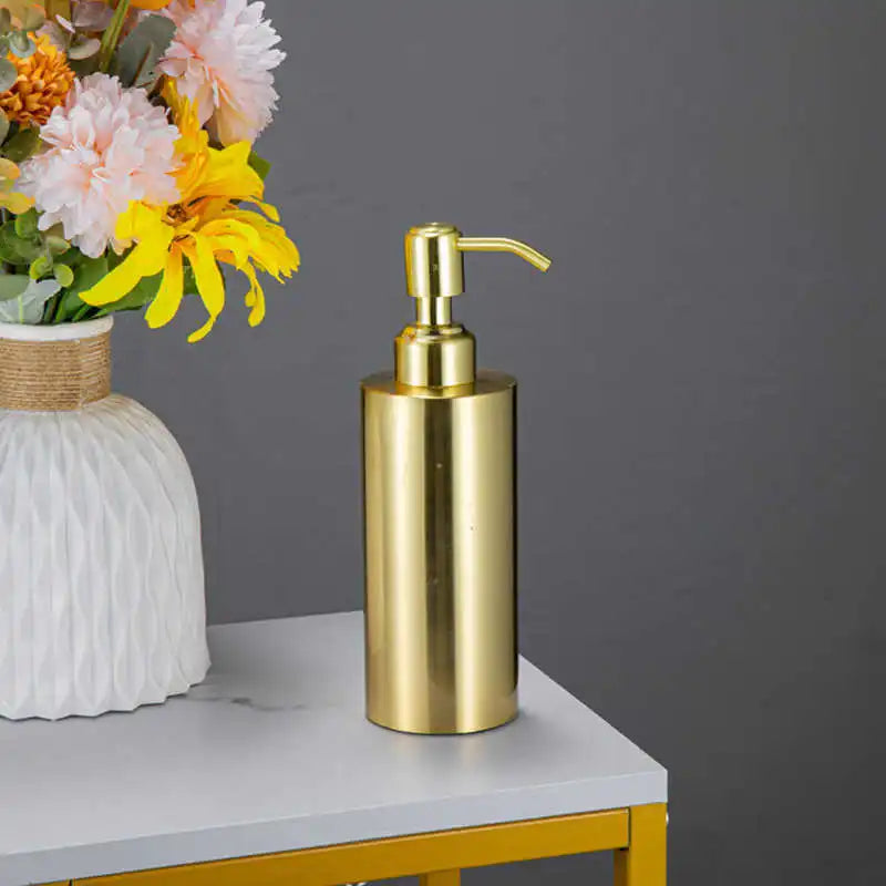 Soap Bottle Dispenser Stainless Steel Bottle Large Capacity  Sink Countertop Soap Dispenser Gold Bathroom Lotion Bottle
