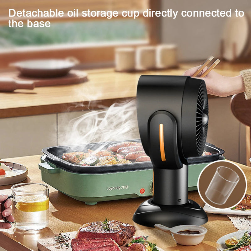 New Desktop Range Hood for Kitchen USB Charging Exhaust Hood Suction Large Suction Absorbs Oil Air Blower for Indoor BBQ Hot Pot