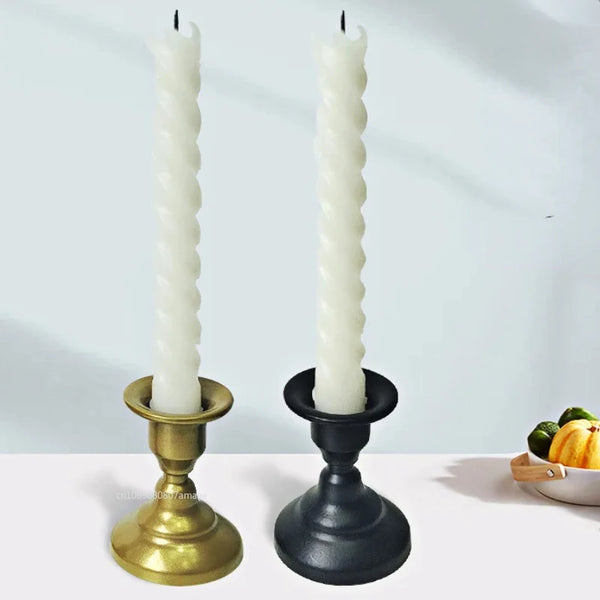 Nordic Retro Candlestick Creative Mini Golden Wrought Iron Geometric Candle Holders Decoration Dual-use Candlestick HomeDecor