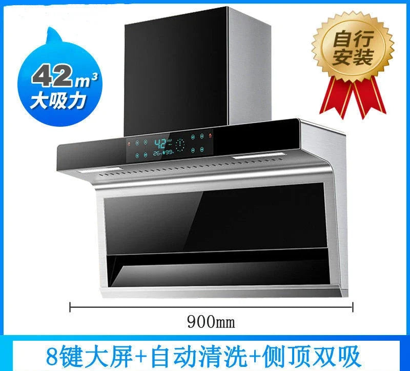 Household 7-shaped Top Side Double Range Hood Cooking Cookers and Hoods Kichen Extractor Smoke Downdraft Glb 220V