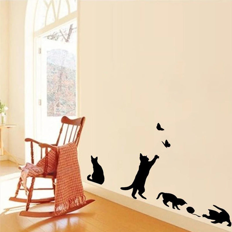 Creative Lazy Black Cat Wall Sticker Home Room Decoration Murals Wall Decals Art Wallpaper Amimals Vinyl Stickers