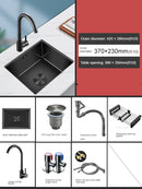 Household Black Sink for Kitchen Italian Metal Dry Handmade Kitchen Sinks Simple Small Light Luxury Kitchen Sinks for Bar