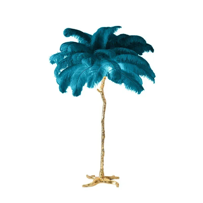 Nordic Feather Floor Lamp Light Luxury Internet Celebrity Ostrich Ins Live Broadcast Room Decoration Atmosphere Table